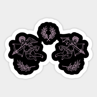 Pink Cherubs Angel and Devil Sticker